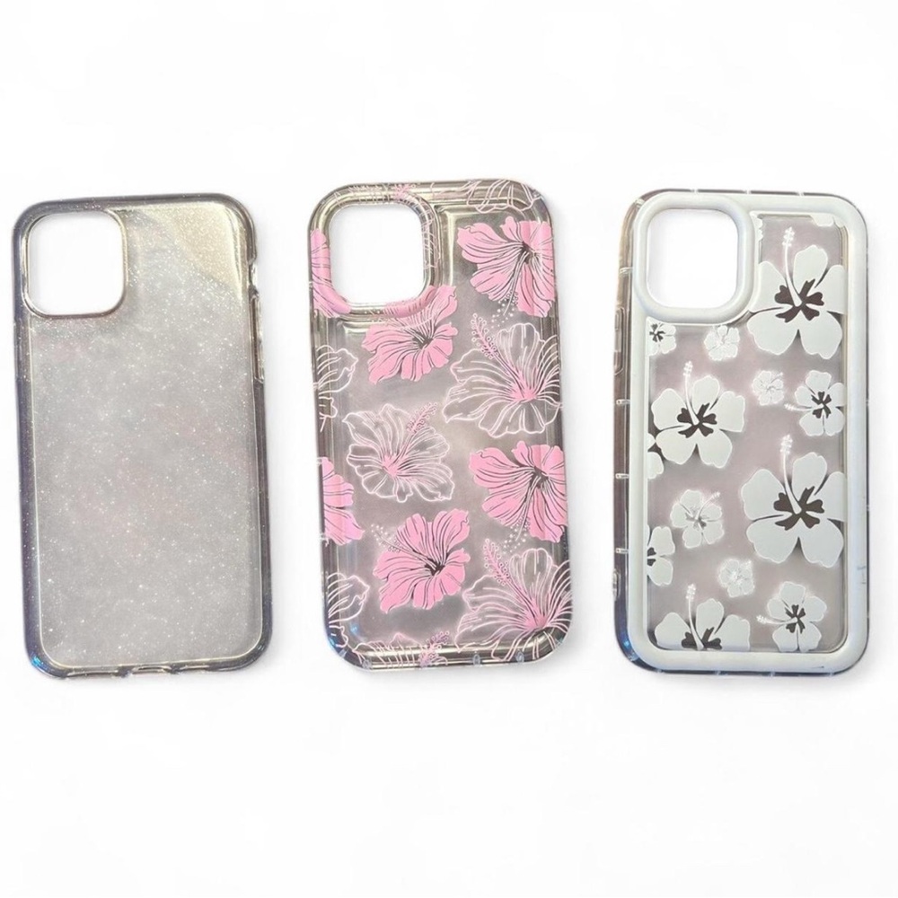 iphone 13 cases Floral Patterned Phone Cases - Pink and Gray